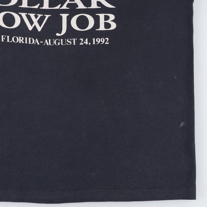 90'S Screen Stars Hurricane Andrew Print T-Shirt, Made in USA, Men's XL equivalent, Vintage cotton black type Vintage Second Hand