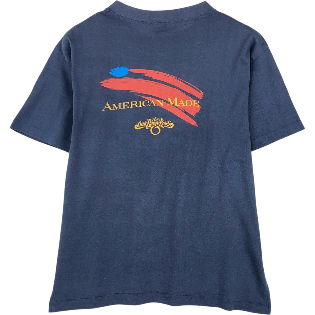 ~90'S Vintage Printed T-shirt, Men's M size unclear navy blue type Vintage Second Hand