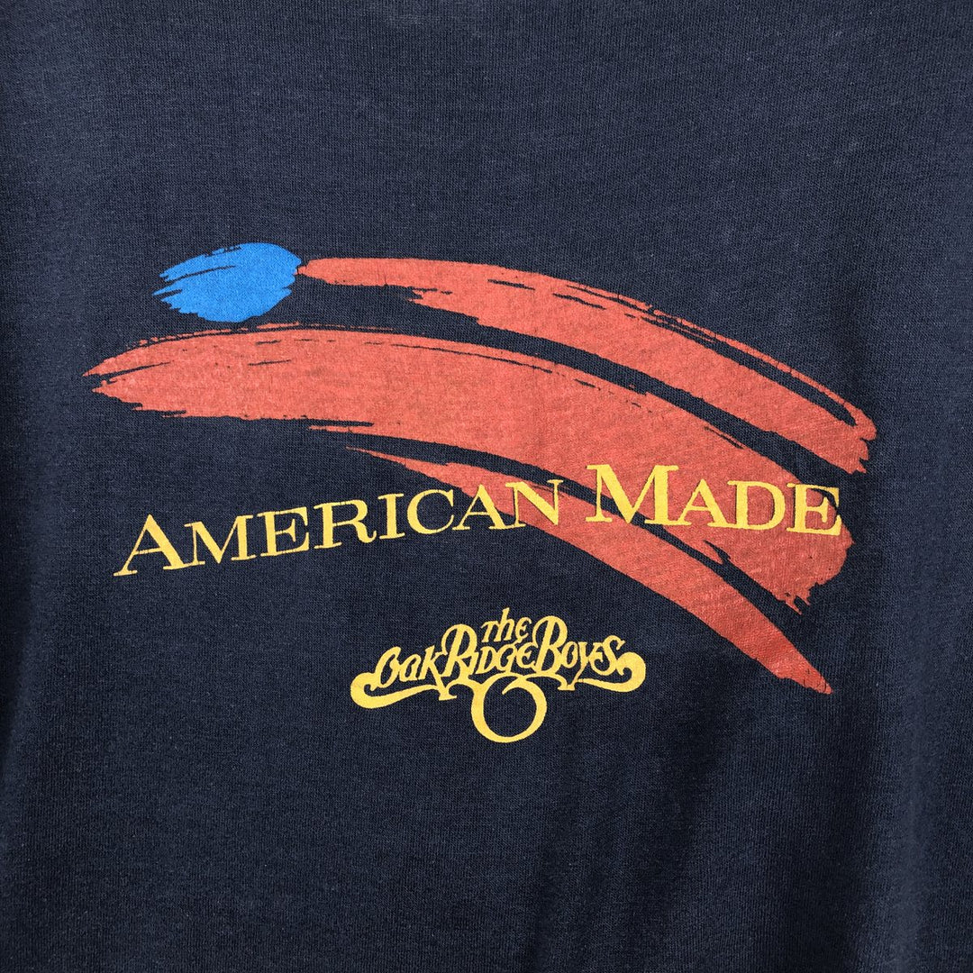 ~90'S Vintage Printed T-shirt, Men's M size unclear navy blue type Vintage Second Hand