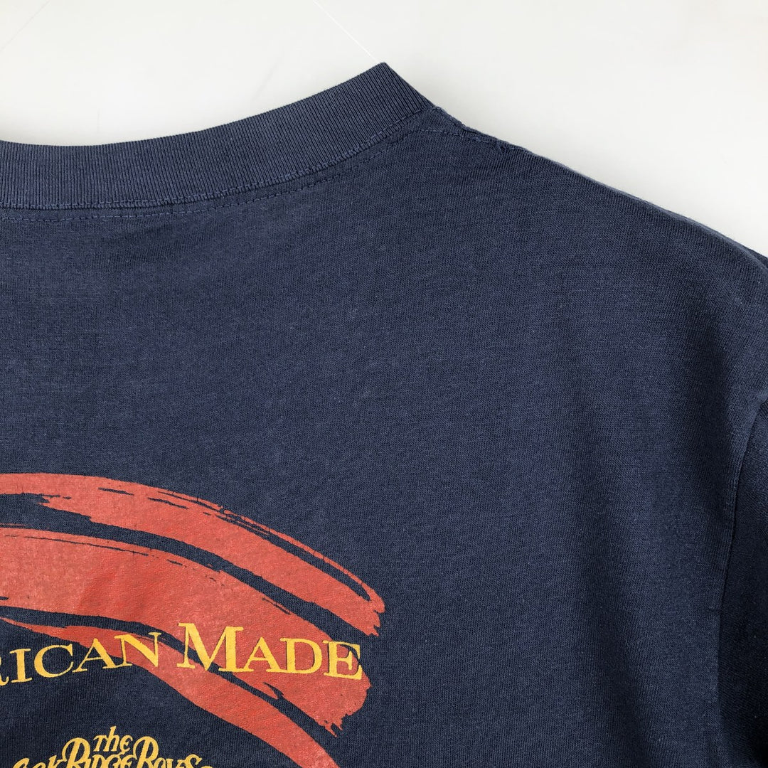~90'S Vintage Printed T-shirt, Men's M size unclear navy blue type Vintage Second Hand