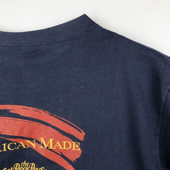 ~90'S Vintage Printed T-shirt, Men's M size unclear navy blue type Vintage Second Hand