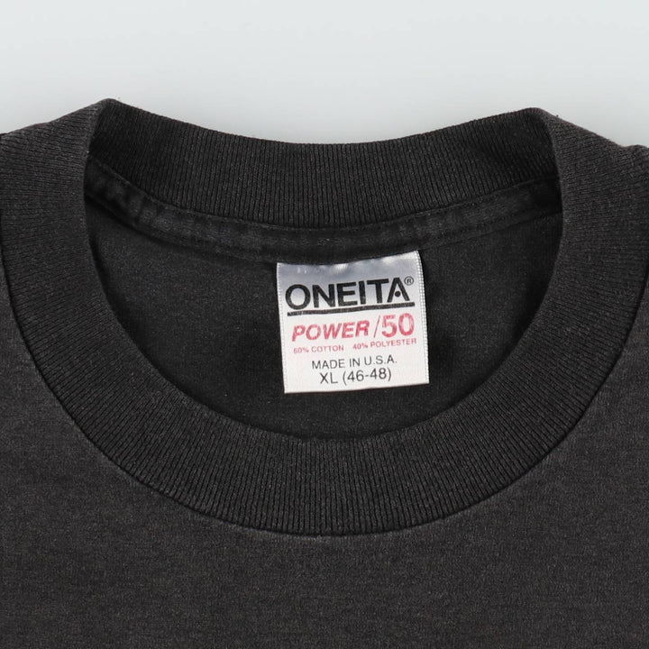 90's ONEITA POWER cotton black type Vintage Second Hand