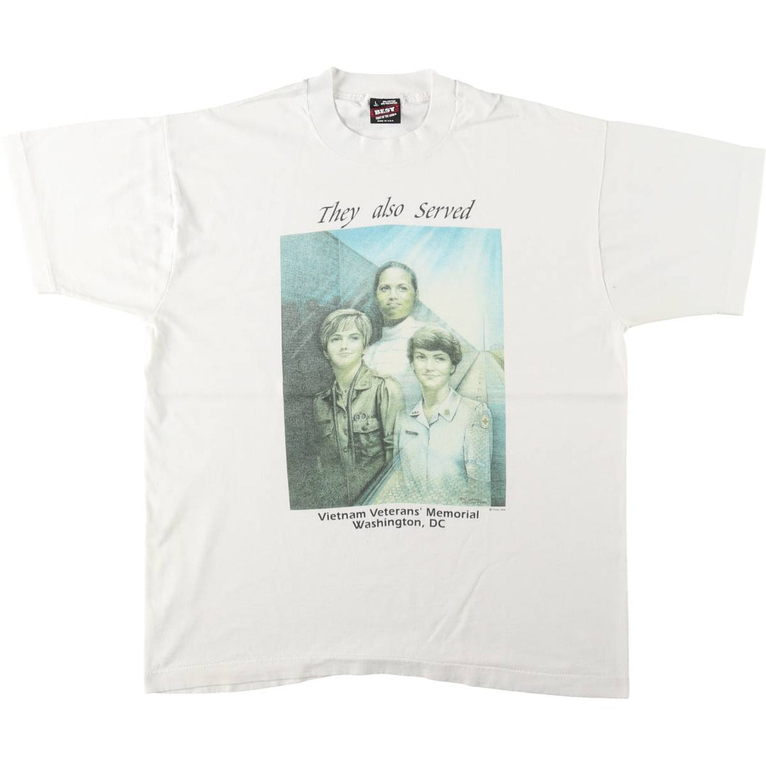 90'S Fruit of the Loom Best Art T-Shirt, Made in USA, Men's Size L (approx.), Vintage cotton white type Vintage Second Hand