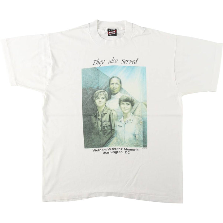 90'S Fruit of the Loom Best Art T-Shirt, Made in USA, Men's Size L (approx.), Vintage cotton white type Vintage Second Hand