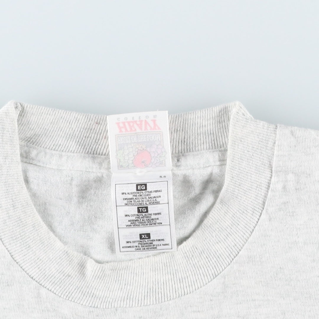 90'S Fruit of the Loom Heavy Cotton Printed T-Shirt, Men's XL, Vintage cotton gray type Vintage Second Hand