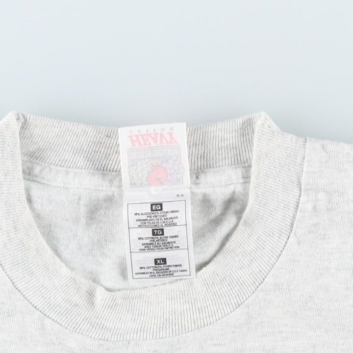 90'S Fruit of the Loom Heavy Cotton Printed T-Shirt, Men's XL, Vintage cotton gray type Vintage Second Hand