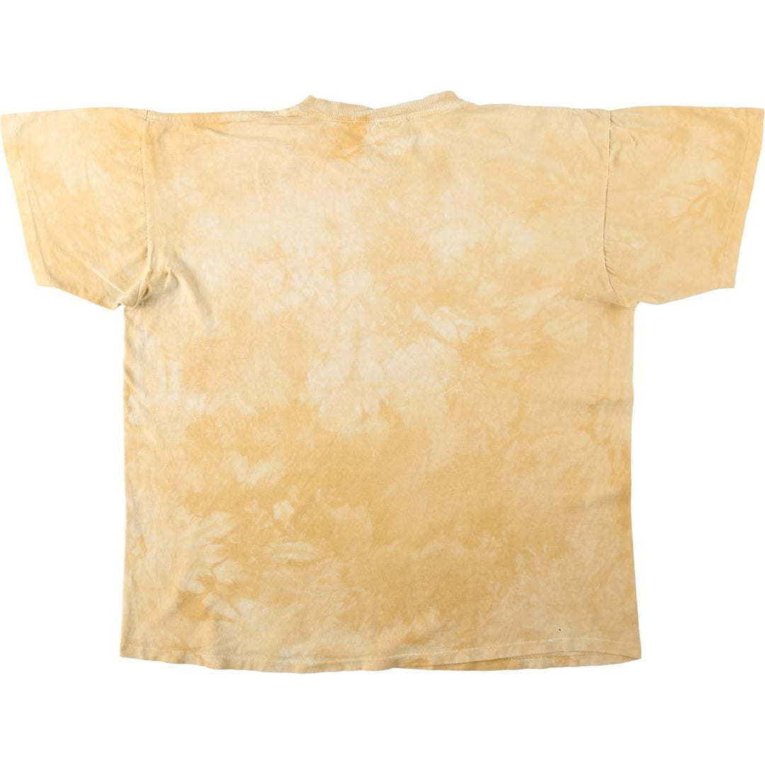 90'S ONEITA Tie-Dye Pattern Print T-Shirt, Men's XL (approx.), Vintage cotton ocher yellow type Vintage Second Hand