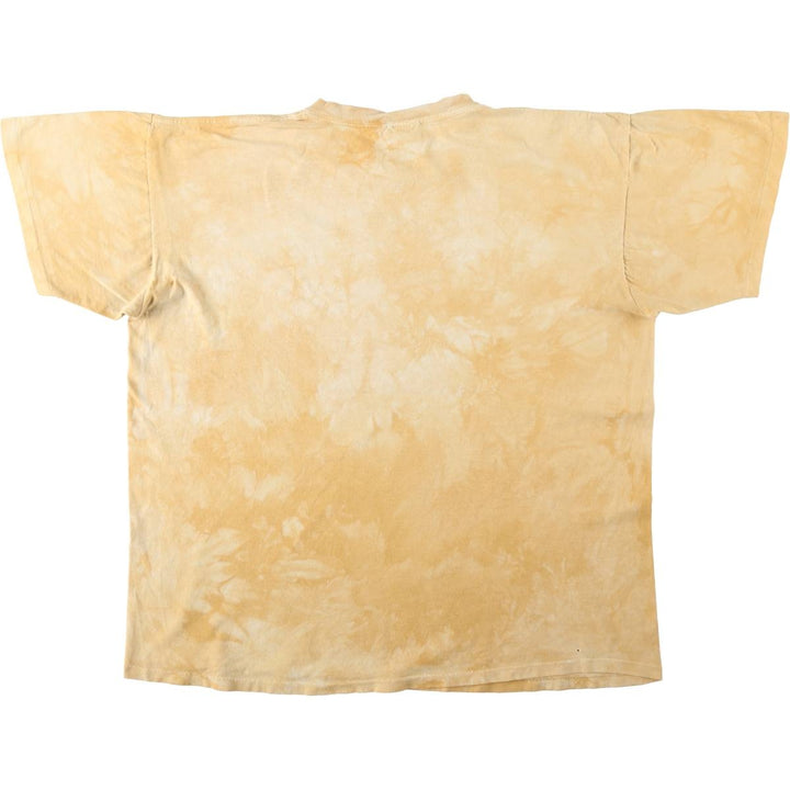 90'S ONEITA Tie-Dye Pattern Print T-Shirt, Men's XL (approx.), Vintage cotton ocher yellow type Vintage Second Hand
