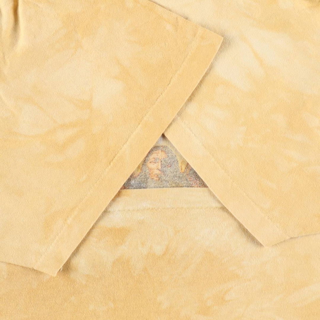 90'S ONEITA Tie-Dye Pattern Print T-Shirt, Men's XL (approx.), Vintage cotton ocher yellow type Vintage Second Hand