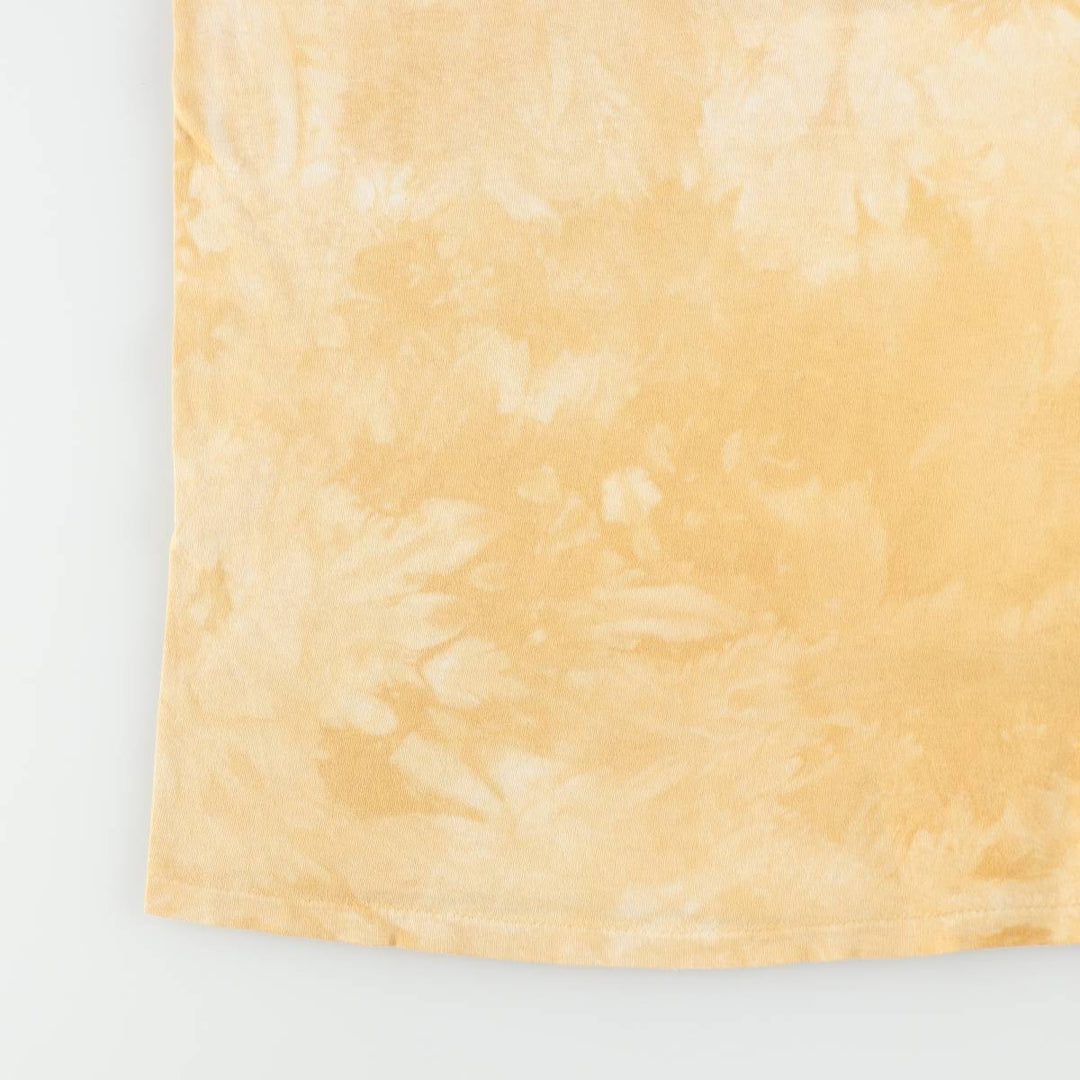 90'S ONEITA Tie-Dye Pattern Print T-Shirt, Men's XL (approx.), Vintage cotton ocher yellow type Vintage Second Hand