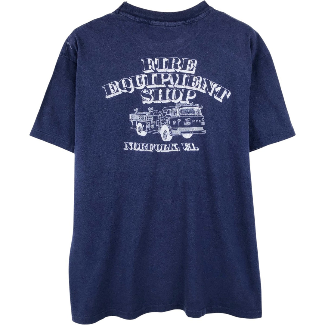 Vintage 80'S Hanes BEEFY-T Blue Tag Printed T-Shirt Made in USA Men's XL cotton navy blue type Vintage Second Hand