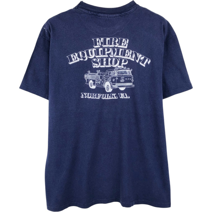 Vintage 80'S Hanes BEEFY-T Blue Tag Printed T-Shirt Made in USA Men's XL cotton navy blue type Vintage Second Hand