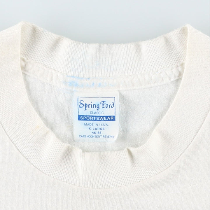80s-90'S Spring Ford CLASSIC Print T-Shirt, Made in USA, Men's XL equivalent, Vintage cotton white type Vintage Second Hand