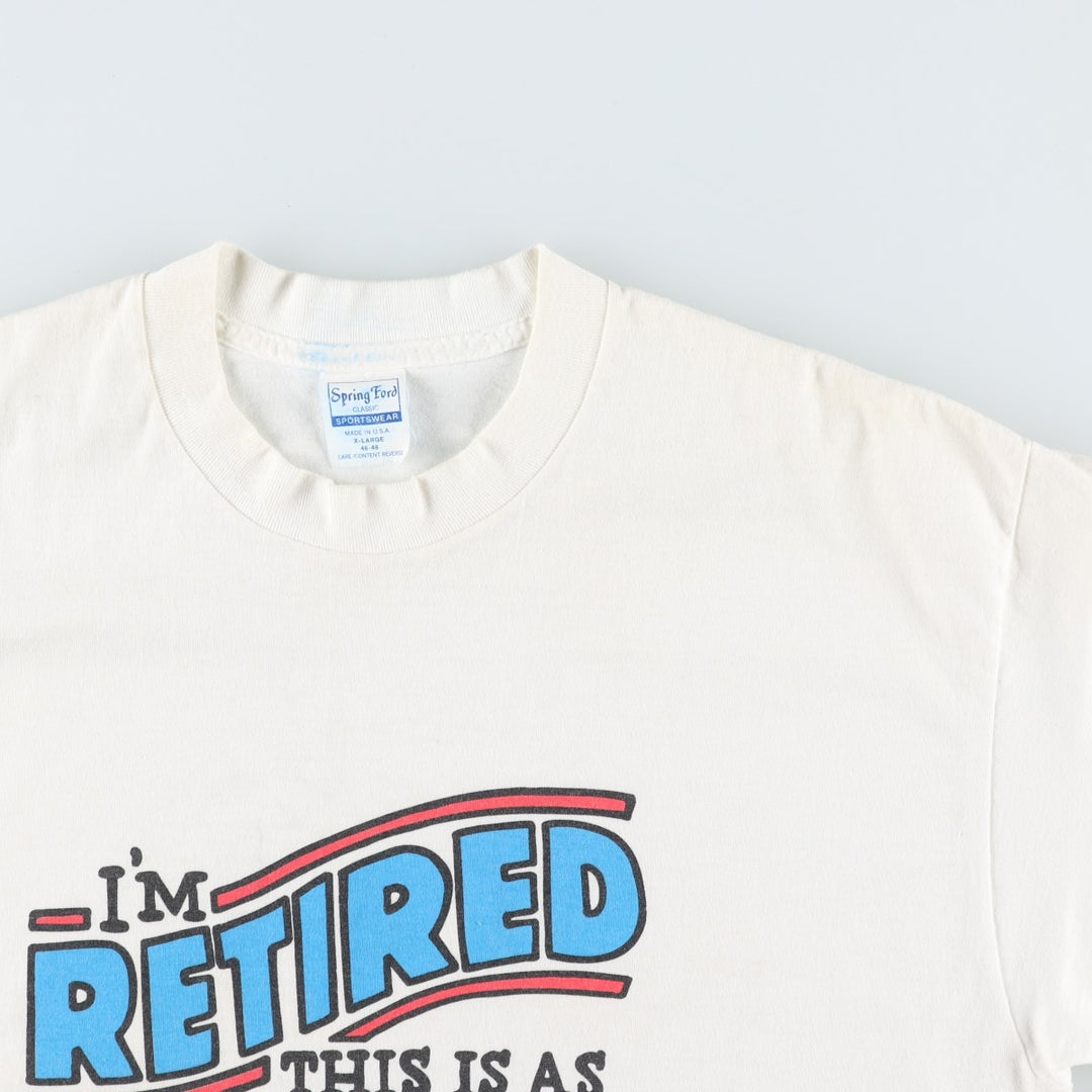80s-90'S Spring Ford CLASSIC Print T-Shirt, Made in USA, Men's XL equivalent, Vintage cotton white type Vintage Second Hand