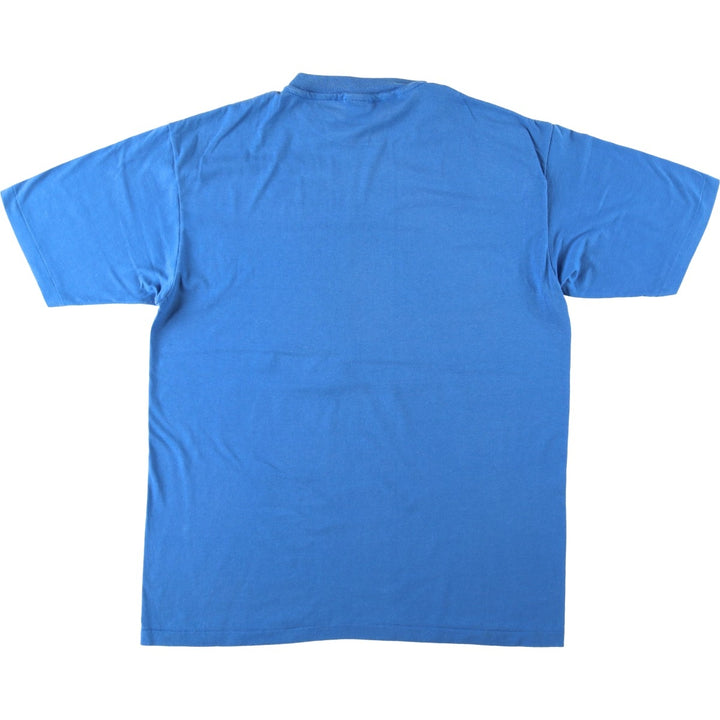 90'S Hanes Fifty-Fifty Blue Tag Printed T-Shirt XL (Size 46-48, equivalent to men's XL) Vintage cotton blue type Vintage Second Hand