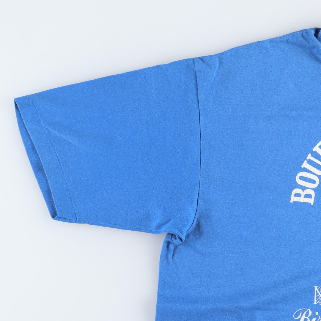 90'S Hanes Fifty-Fifty Blue Tag Printed T-Shirt XL (Size 46-48, equivalent to men's XL) Vintage cotton blue type Vintage Second Hand