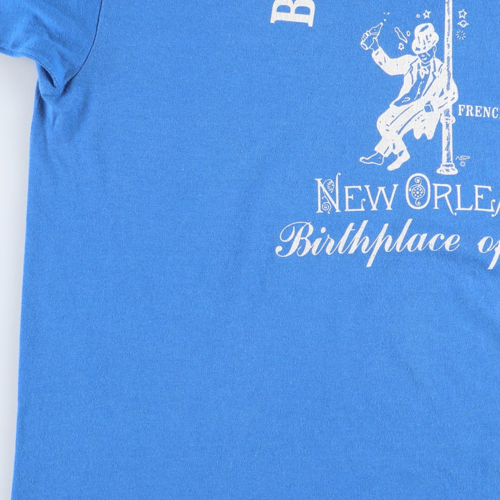 90'S Hanes Fifty-Fifty Blue Tag Printed T-Shirt XL (Size 46-48, equivalent to men's XL) Vintage cotton blue type Vintage Second Hand