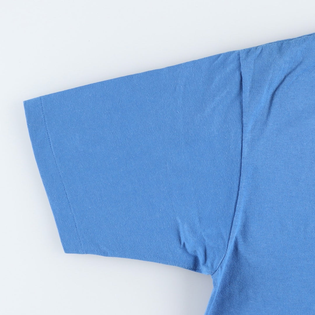 90'S Hanes Fifty-Fifty Blue Tag Printed T-Shirt XL (Size 46-48, equivalent to men's XL) Vintage cotton blue type Vintage Second Hand