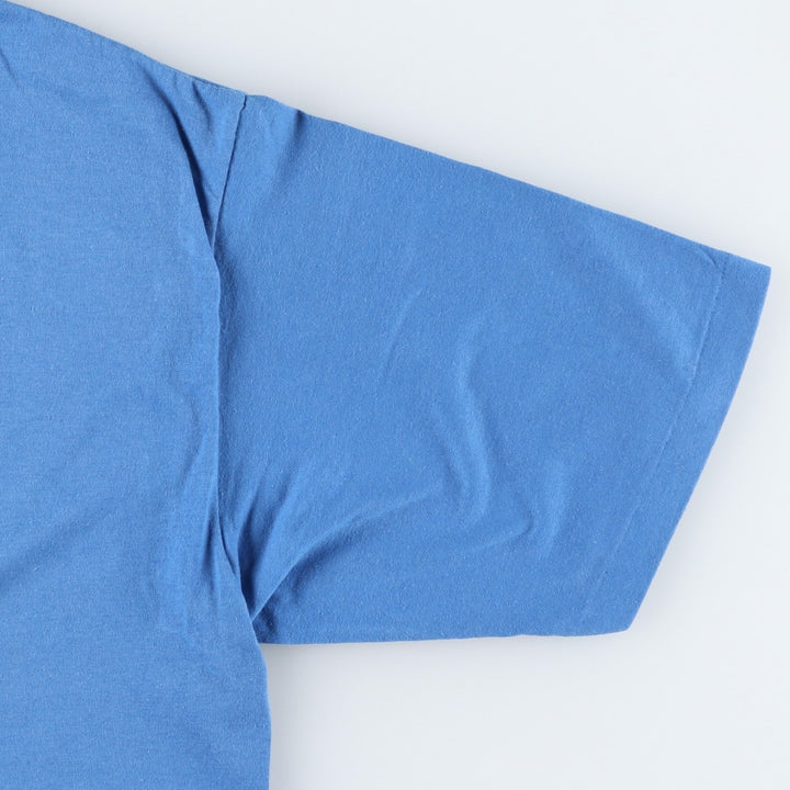 90'S Hanes Fifty-Fifty Blue Tag Printed T-Shirt XL (Size 46-48, equivalent to men's XL) Vintage cotton blue type Vintage Second Hand