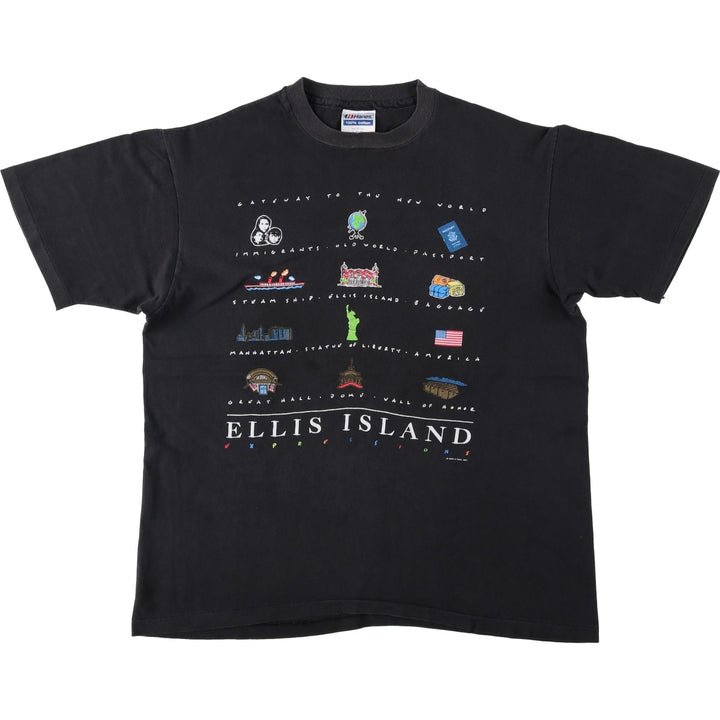 Vintage 90'S Hanes printed T-shirt, made in the USA, size L for men cotton black type Vintage Second Hand