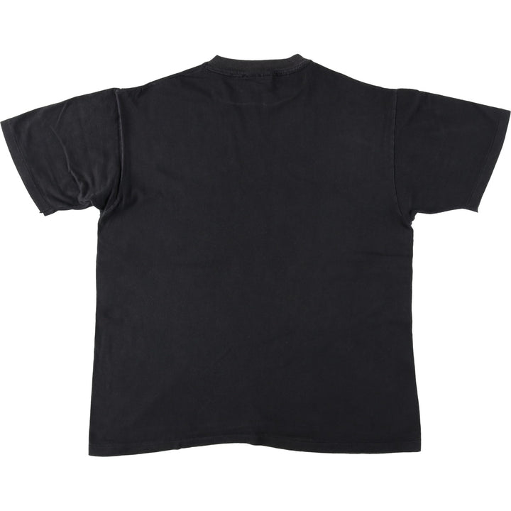 Vintage 90'S Hanes printed T-shirt, made in the USA, size L for men cotton black type Vintage Second Hand