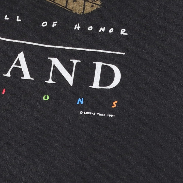 Vintage 90'S Hanes printed T-shirt, made in the USA, size L for men cotton black type Vintage Second Hand