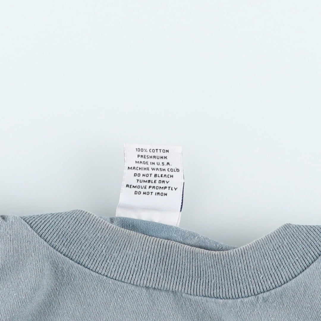 90'S PSI Print T-Shirt, Made in USA, Men's Size L (Equivalent), Vintage cotton blue type Vintage Second Hand