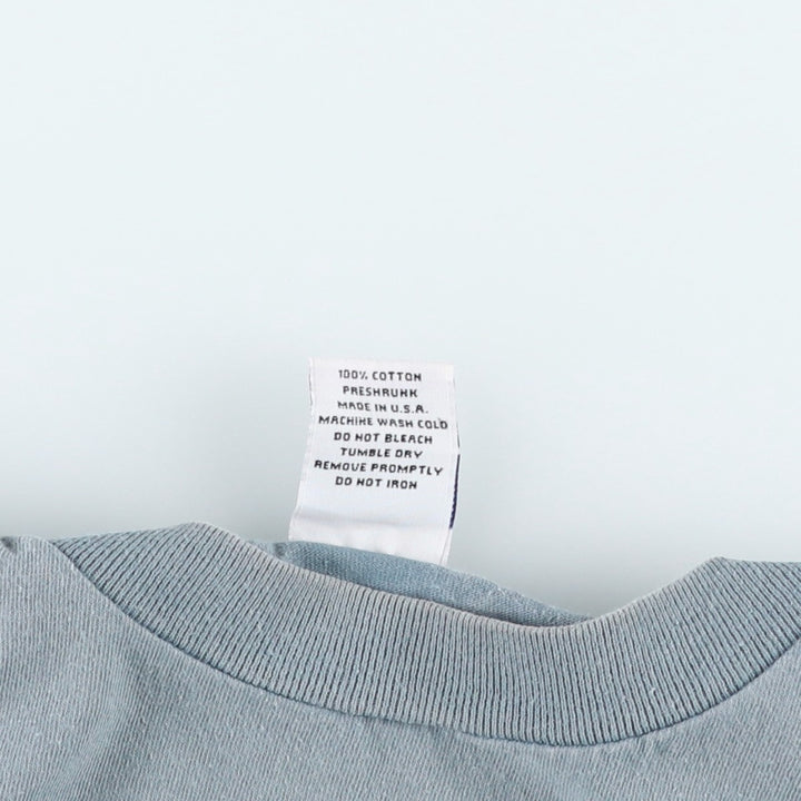 90'S PSI Print T-Shirt, Made in USA, Men's Size L (Equivalent), Vintage cotton blue type Vintage Second Hand