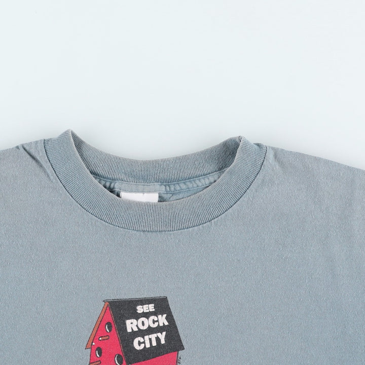 90'S PSI Print T-Shirt, Made in USA, Men's Size L (Equivalent), Vintage cotton blue type Vintage Second Hand