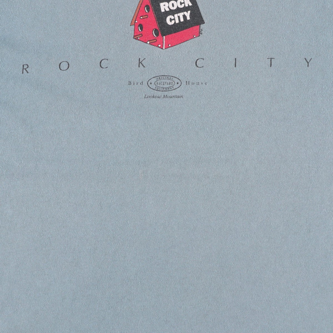 90'S PSI Print T-Shirt, Made in USA, Men's Size L (Equivalent), Vintage cotton blue type Vintage Second Hand