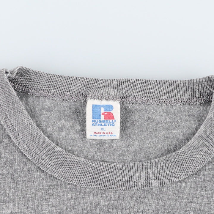 Vintage 90'S Russell print T-shirt, Made in USA, Men's XL polyester gray type Vintage Second Hand