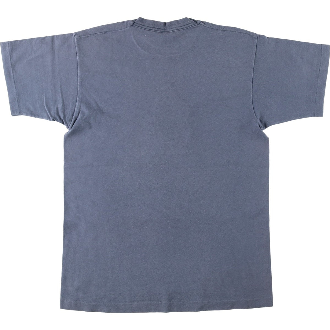 90'S Fruit of the Loom printed T-shirt, made in the USA, men's size L, vintage cotton blue type Vintage Second Hand