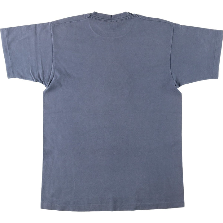 90'S Fruit of the Loom printed T-shirt, made in the USA, men's size L, vintage cotton blue type Vintage Second Hand