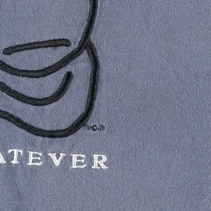 90'S Fruit of the Loom printed T-shirt, made in the USA, men's size L, vintage cotton blue type Vintage Second Hand