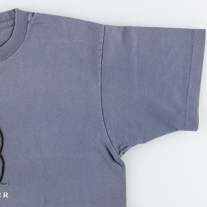 90'S Fruit of the Loom printed T-shirt, made in the USA, men's size L, vintage cotton blue type Vintage Second Hand