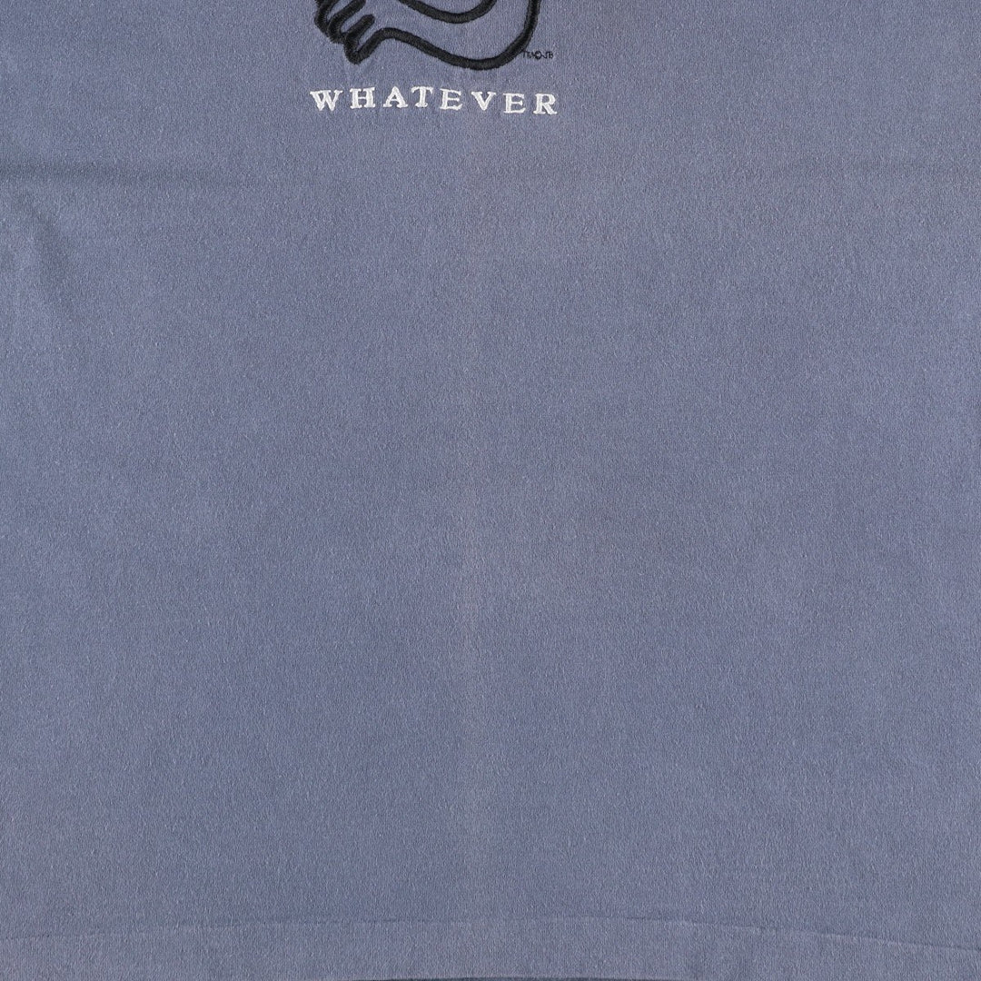 90'S Fruit of the Loom printed T-shirt, made in the USA, men's size L, vintage cotton blue type Vintage Second Hand