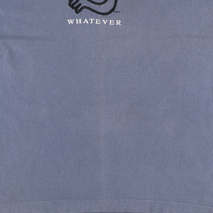90'S Fruit of the Loom printed T-shirt, made in the USA, men's size L, vintage cotton blue type Vintage Second Hand
