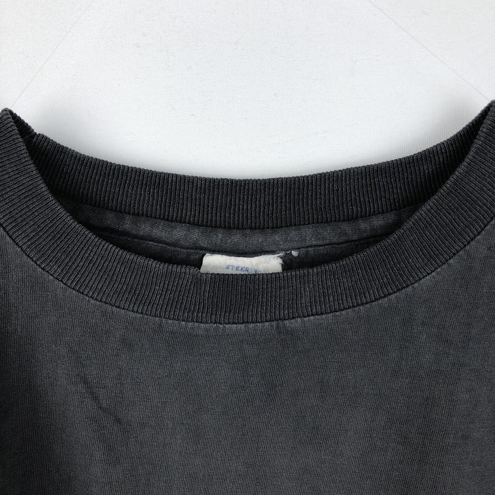 80'S Steering souvenir t-shirt, men's size XL equivalent, vintage. cotton black type Vintage Second Hand