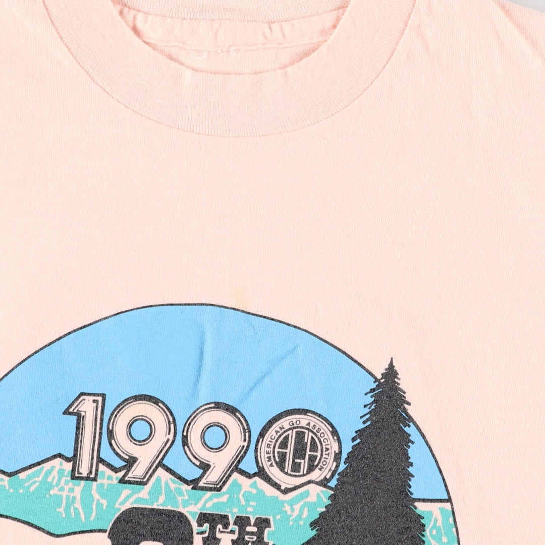 90'S 6th US Go Congress Print T-Shirt, Men's Size M (Equivalent), Vintage unclear pink type Vintage Second Hand