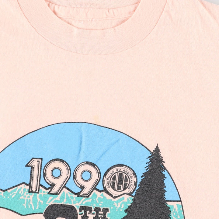 90'S 6th US Go Congress Print T-Shirt, Men's Size M (Equivalent), Vintage unclear pink type Vintage Second Hand