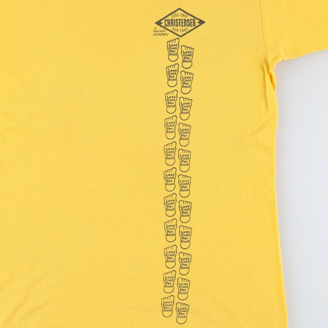 80s-90'S BELTON Christensen Diamond Products Advertising T-Shirt, Made in USA, Men's Size M (Equivalent), Vintage cotton yellow type Vintage Second Hand