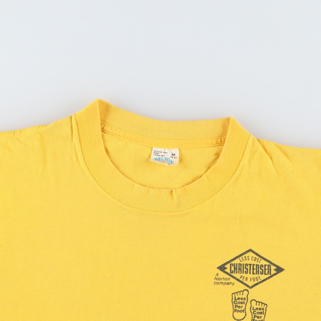 80s-90'S BELTON Christensen Diamond Products Advertising T-Shirt, Made in USA, Men's Size M (Equivalent), Vintage cotton yellow type Vintage Second Hand