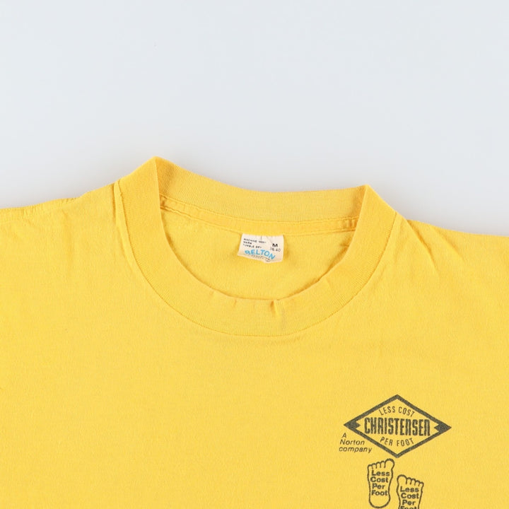 80s-90'S BELTON Christensen Diamond Products Advertising T-Shirt, Made in USA, Men's Size M (Equivalent), Vintage cotton yellow type Vintage Second Hand