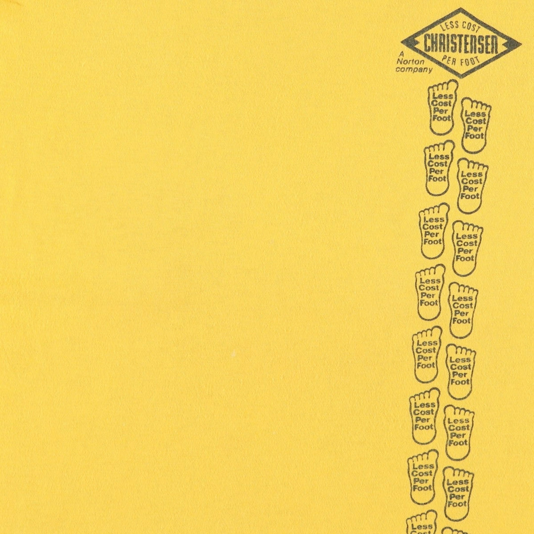 80s-90'S BELTON Christensen Diamond Products Advertising T-Shirt, Made in USA, Men's Size M (Equivalent), Vintage cotton yellow type Vintage Second Hand