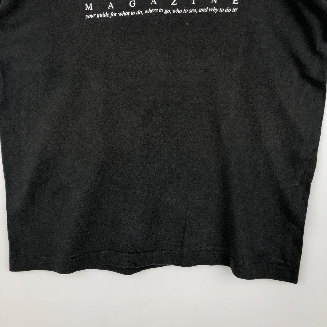 90'S Fruit of the Loom printed T-shirt, made in the USA, men's size L, vintage cotton black type Vintage Second Hand