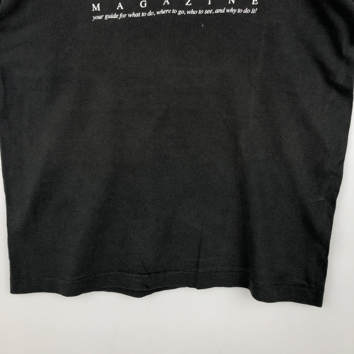 90'S Fruit of the Loom printed T-shirt, made in the USA, men's size L, vintage cotton black type Vintage Second Hand