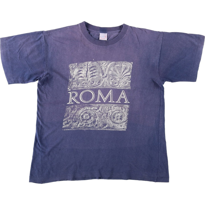 ~90'S Carisma ROMA Print T-Shirt, Men's XL equivalent, Vintage cotton purple type Vintage Second Hand