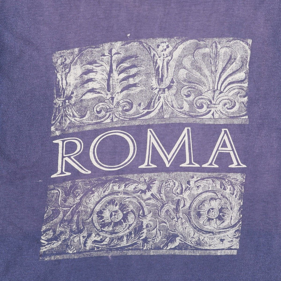 ~90'S Carisma ROMA Print T-Shirt, Men's XL equivalent, Vintage cotton purple type Vintage Second Hand