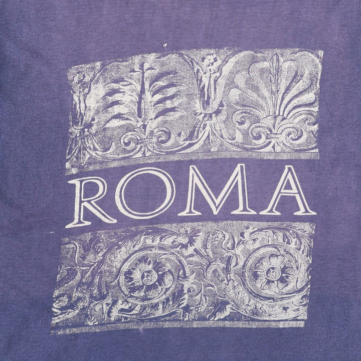 ~90'S Carisma ROMA Print T-Shirt, Men's XL equivalent, Vintage cotton purple type Vintage Second Hand