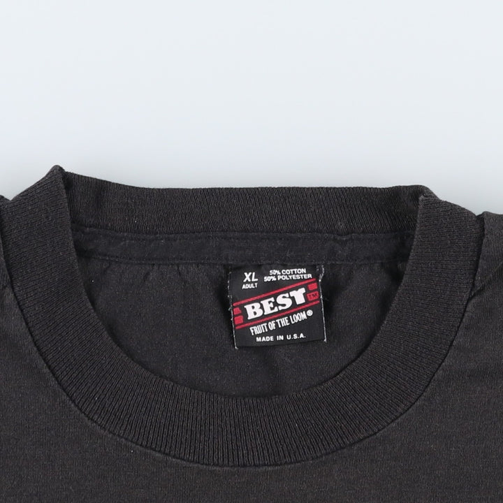 90'S Fruit of the Loom Dare Print T-Shirt, Made in USA, Men's XL equivalent, Vintage cotton black type Vintage Second Hand